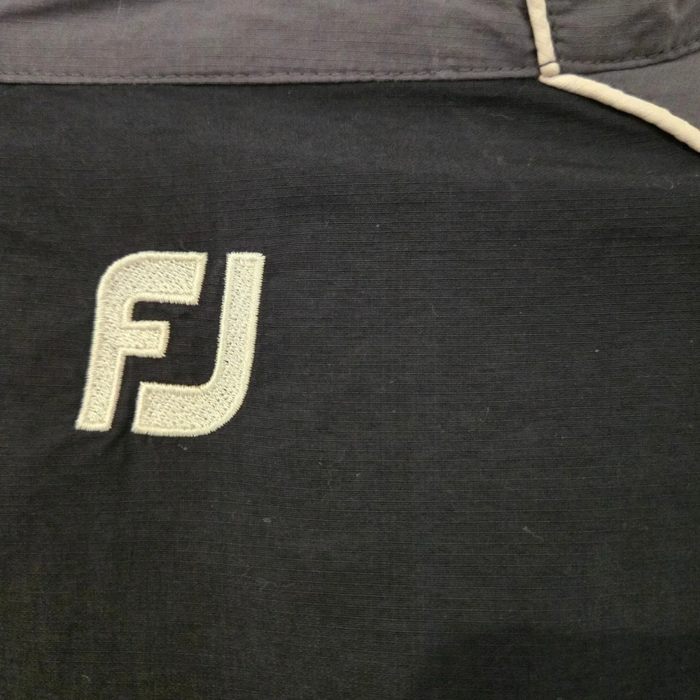 FootJoy Golf Pullover Windbreaker Mens XL Black Grey 1/2 Zip Jacket